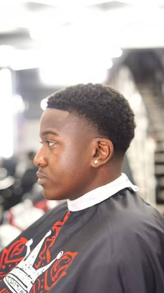 Textured fade with crown cape